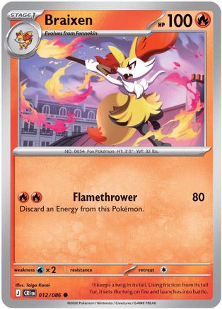 Braixen (12) [ME04: Chaos Rising] Reverse Holofoil