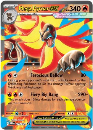Mega Pyroar ex - 015/086 (15) [ME04: Chaos Rising] Holofoil