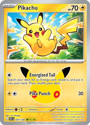 Pikachu - 037/128 (37) [ME: 30th Celebration] Holofoil