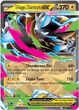 Mega Zeraora ex - 027/084 (27) [ME05: Pitch Black] Holofoil
