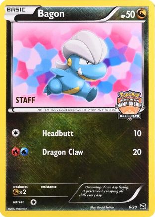 Bagon - 6/20 (Regional Championships) [Staff] (6) [League & Championship Cards] Holofoil