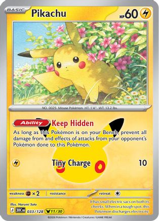 Pikachu - 033/128 (33) [ME: 30th Celebration] Holofoil