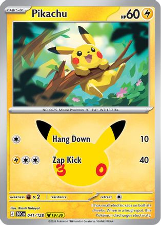 Pikachu - 041/128 (41) [ME: 30th Celebration] Holofoil
