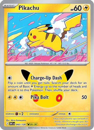 Pikachu - 042/128 (42) [ME: 30th Celebration] Holofoil