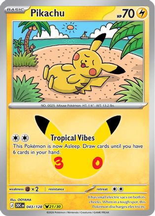 Pikachu - 043/128 (43) [ME: 30th Celebration] Holofoil