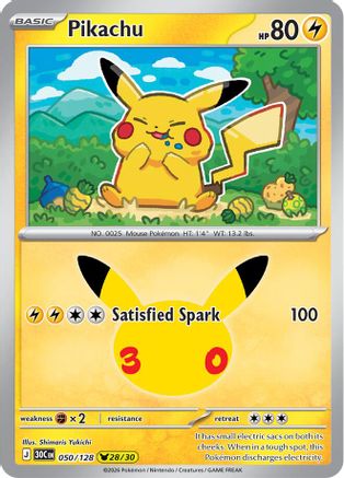 Pikachu - 050/128 (50) [ME: 30th Celebration] Holofoil
