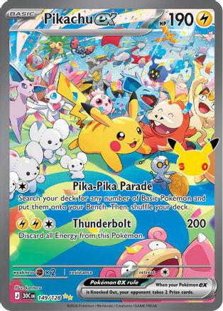 Pikachu ex - 149/128 (149) [ME: 30th Celebration] Holofoil