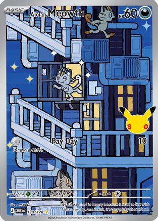 Alolan Meowth - 139/128 (139) [ME: 30th Celebration] Holofoil