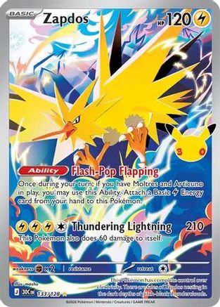 Zapdos - 133/128 (133) [ME: 30th Celebration] Holofoil
