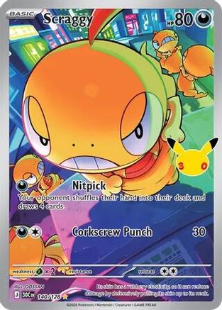 Scraggy - 140/128 (140) [ME: 30th Celebration] Holofoil
