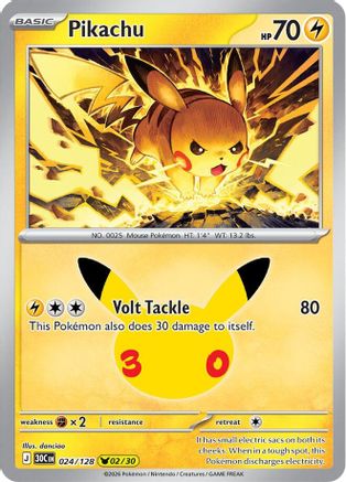Pikachu - 024/128 (24) [ME: 30th Celebration] Holofoil