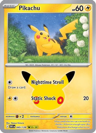 Pikachu - 045/128 (45) [ME: 30th Celebration] Holofoil