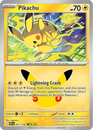 Pikachu - 051/128 (51) [ME: 30th Celebration] Holofoil