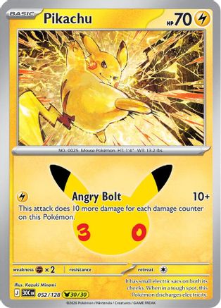 Pikachu - 052/128 (52) [ME: 30th Celebration] Holofoil