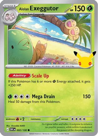 Alolan Exeggutor - 002/128 (2) [ME: 30th Celebration] Holofoil