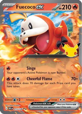 Fuecoco ex - 015/128 (15) [ME: 30th Celebration] Holofoil