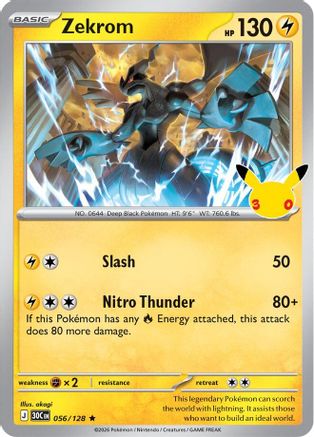 Zekrom (56) [ME: 30th Celebration] Holofoil