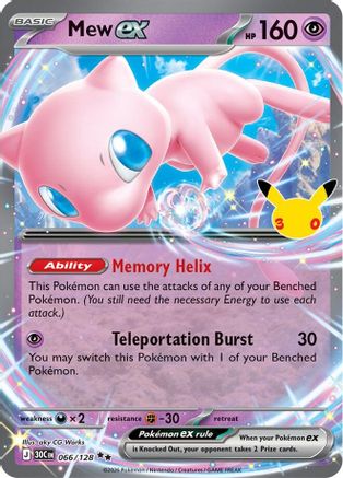 Mew ex - 066/128 (66) [ME: 30th Celebration] Holofoil