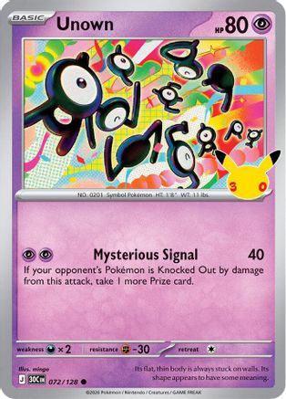 Unown (72) [ME: 30th Celebration] Holofoil