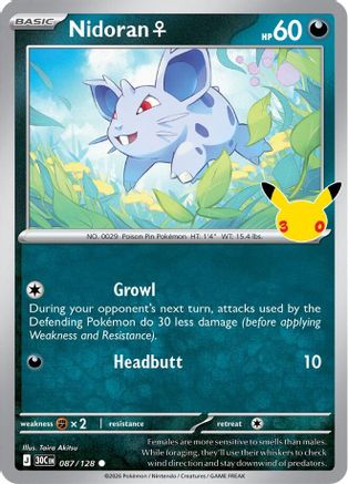 Nidoran F (87) [ME: 30th Celebration] Holofoil