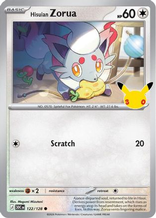 Hisuian Zorua - 122/128 (122) [ME: 30th Celebration] Holofoil