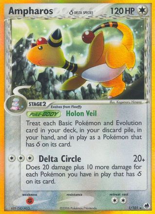 Ampharos (Delta Species) (1) [Dragon Frontiers] Reverse Holofoil