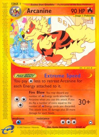 Arcanine (2) [Aquapolis] Reverse Holofoil