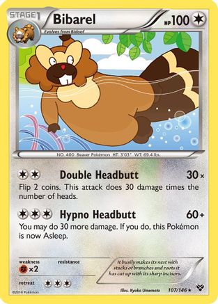 Bibarel (107) [XY Base Set] Reverse Holofoil