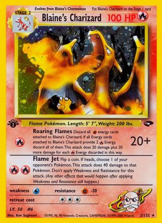 Blaine's Charizard (2) [Gym Challenge] 1st Edition Holofoil