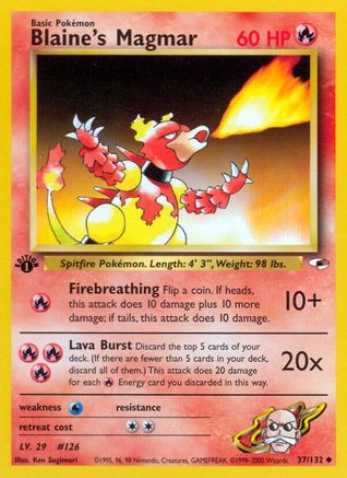 Blaine's Magmar (37) [Gym Heroes] Unlimited