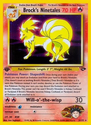 Brock's Ninetales (3) [Gym Challenge] 1st Edition Holofoil