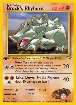 Brock's Rhyhorn (22) (22) [Gym Heroes] 1st Edition