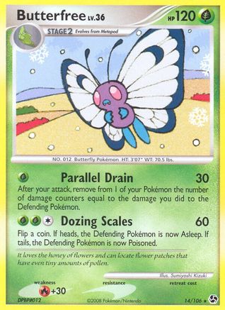 Butterfree (14) [Great Encounters] Reverse Holofoil
