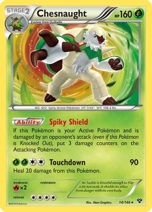 Chesnaught (14) [XY Base Set] Reverse Holofoil