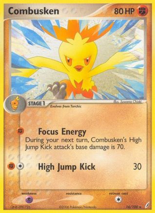Combusken - 016/100 (16) [Crystal Guardians] Reverse Holofoil