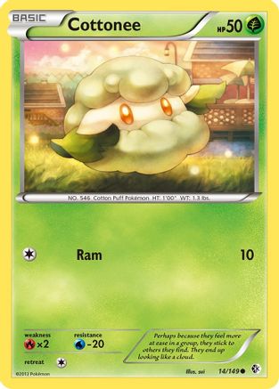 Cottonee (14) [Boundaries Crossed] Reverse Holofoil