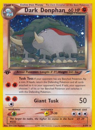 Dark Donphan (3) [Neo Destiny] Unlimited Holofoil