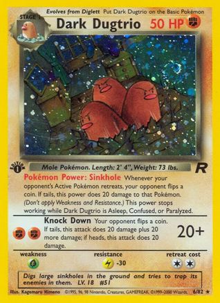 Dark Dugtrio (6) (6) [Team Rocket] Unlimited Holofoil