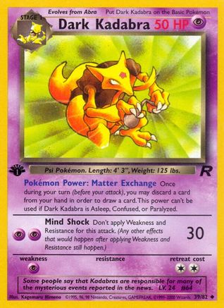 Dark Kadabra (39) [Team Rocket] 1st Edition