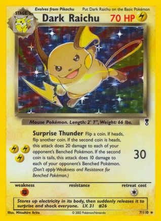Dark Raichu (7) [Legendary Collection] Reverse Holofoil