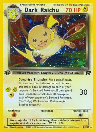 Dark Raichu (83) [Team Rocket] 1st Edition Holofoil