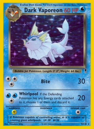 Dark Vaporeon (9) [Legendary Collection] Reverse Holofoil