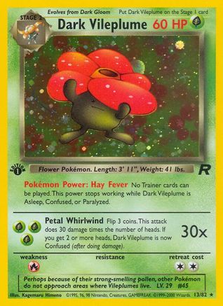 Dark Vileplume (13) (13) [Team Rocket] Unlimited Holofoil