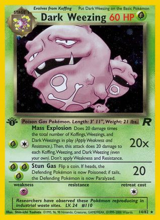 Dark Weezing (14) (14) [Team Rocket] 1st Edition Holofoil
