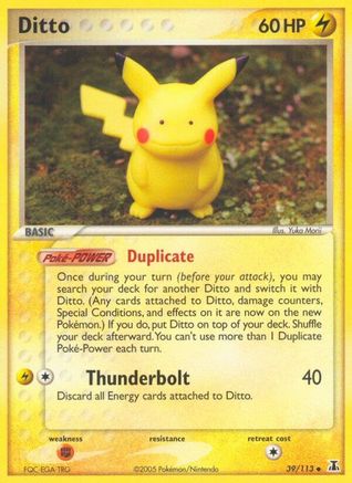 Ditto - 039/113 (Pikachu) (39) [Delta Species] Reverse Holofoil