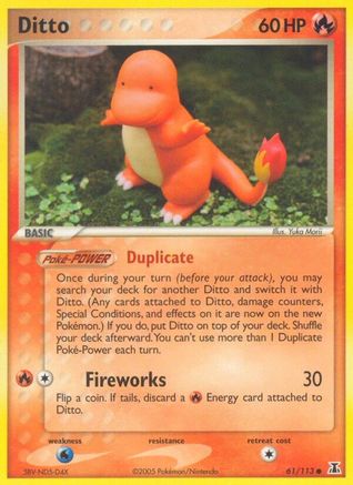 Ditto - 61/113 (Charmander) (61) [Delta Species] Reverse Holofoil