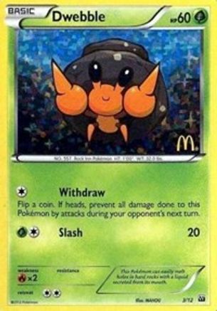 Dwebble - 3/12 (3) [McDonald's Promos 2012] Holofoil