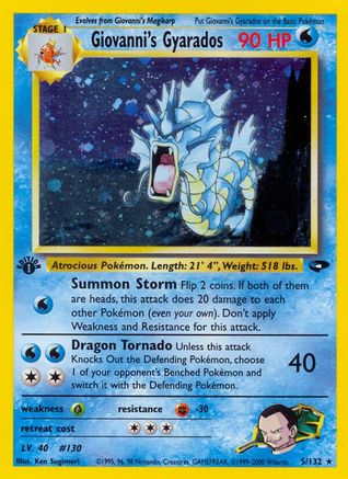 Giovanni's Gyarados (5) [Gym Challenge] 1st Edition Holofoil