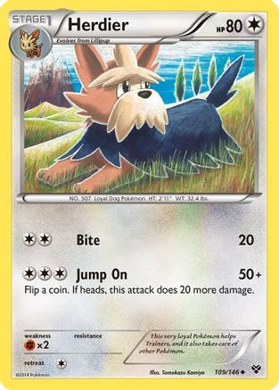 Herdier (109) [XY Base Set] Reverse Holofoil