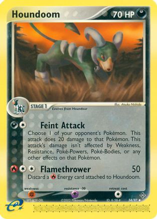 Houndoom (34) [Dragon] Reverse Holofoil